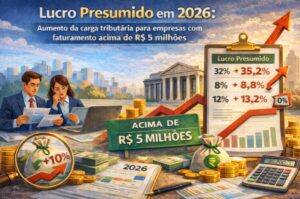 Lucro Presumido em 2026: aumento da carga tributária para empresas com faturamento acima de R$ 5 milhões